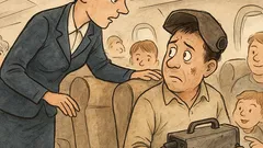 Banc: Stewardesa îl întreabă dacă a zburat